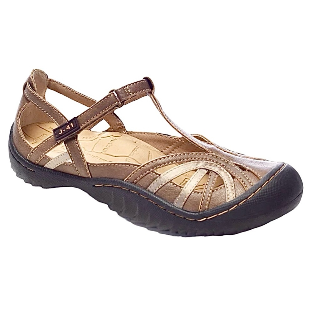 - JBU Sz 7.5 Drift Mary-Jane T-Strap Rugged Dress Sandal! EUC!